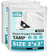 TARPAL White Tarp 3x3 Feet Small Tarps Waterproof Multipurpose tarp
