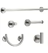 USHOWER 5PCS Brushed Nickel Bathroom Accessories Set, 18-Inch Towel Bar Set | Thicken 304 Stainle...