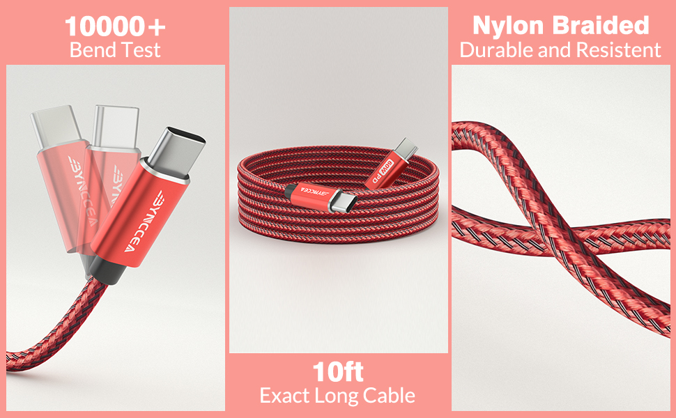 Nylon Braided Type C Cable