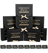 WLUSEAXI 8Pack Groomsmen Proposal Box with Groomsmen Cards, 10.6x7.9x3.1 Inch Groomsmen Gift Box ...