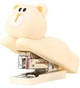 Honagu Mini Cute Animal Stapler with Staples, Cartoon Stereoscopic Silicone (PVC) Stapler, Labor-...