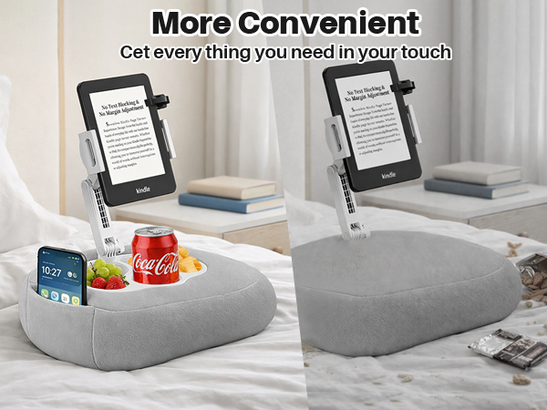 kindle holder with snack tray
