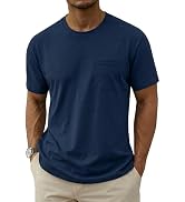 MAGNIVIT Men's Cotton Pocket Tee Shirts Soft Crew Neck Solid Color T Shirt Casual Short Sleeve Su...