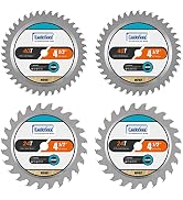 Luckyway 4-Pack 4-1/2 Inch 24T&40T with 3/8 Inch Arbor TCT Circular Saw Blade for Cutting Wood