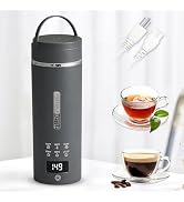 Travel Electric Kettle, LCD Display with 6 Temperature Settings, 304 Stainless Steel, 450ml/15.2o...