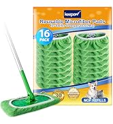 KEEPOW Reusable Wet Pads Compatible with Swiffer Sweeper Mop, Dry Sweeping Cloths, Washable Micro...