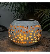 Table Solar Lights Outdoor Waterproof - Dancing Flickering Flame Lamp White Metal Tabletop Light ...