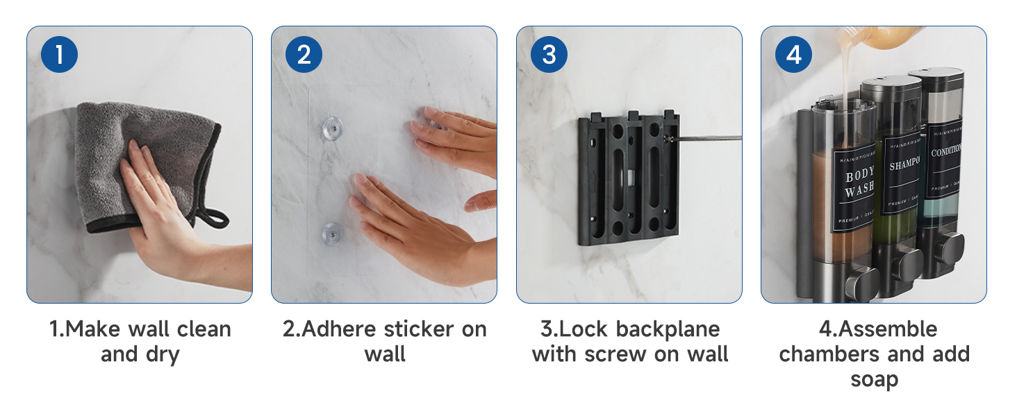 shampoo conditioner body wash dispenser