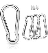 Small Replacement Carabiner Clip Hooks for Flag Pole Rings, 4 Pcs 304 Stainless Steel Flagpole Cl...