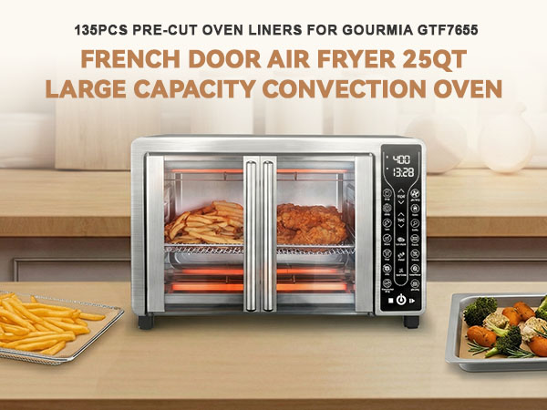 Gourmia French Door Air Fryer 25 Qt Large Capacity Convection Oven