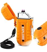 LcFun Arc Plasma Waterproof Lighter Electric Windproof Lighter USB Type C Rechargeable Flameless ...