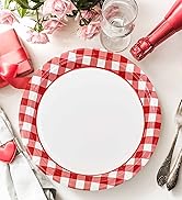 red gingham paper plates plaid plates disposable dinner plates dessert plates red checkered plates