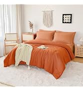 FMLIUY King Size Comforter Set Tangerine French Countury Comforter Soft Prewashed Bedding Blanket...