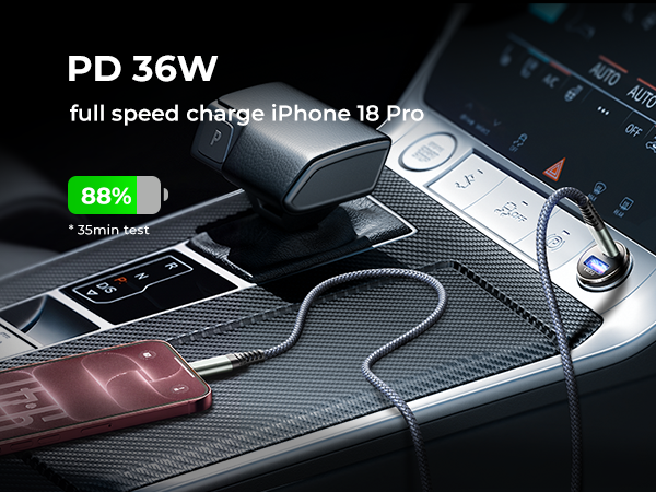 usb c car charger adapter usbc car charger fast charge charging iPhone 18 Pro max plus duo