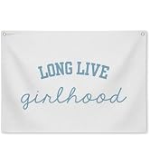 Sahjzk Long Live Girlhood Banner for Girls Room Decor Linen Wall Flag Hanging Sign for Toddler Gi...