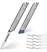 Titanium Handle Quick Opening Scalpel with 10 Pieces 11# Scalpel Blades (Blue)