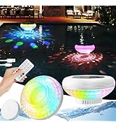 QOLNBY Floating Pool Lights, Solar Pool Chlorine Floater with USB Charging, 6.69 Inch IP68 Waterp...