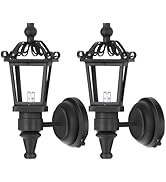 NUOBESTY Dollhouse Lights, 2pcs Miniature Dollhouse Wall Lamp 1:12 Scale Mini LED Light Battery O...
