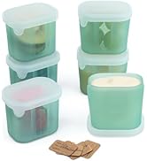 haakaa Mini Meal Silicone Storage Containers,3 oz Silicone Baby Food Containers with Airtight Lid...
