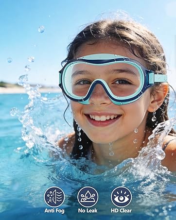 wide view swim goggles for kids