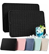 AOTASO 2 Pack Silicone Dish Drying Mat for Kitchen Counter Coffee Bar Apartment Accessories Escur...