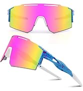 Ukoly Cycling Sunglasses for Men Women with 3 Interchangeable Lenses, Polarized Sports Sunglasses...