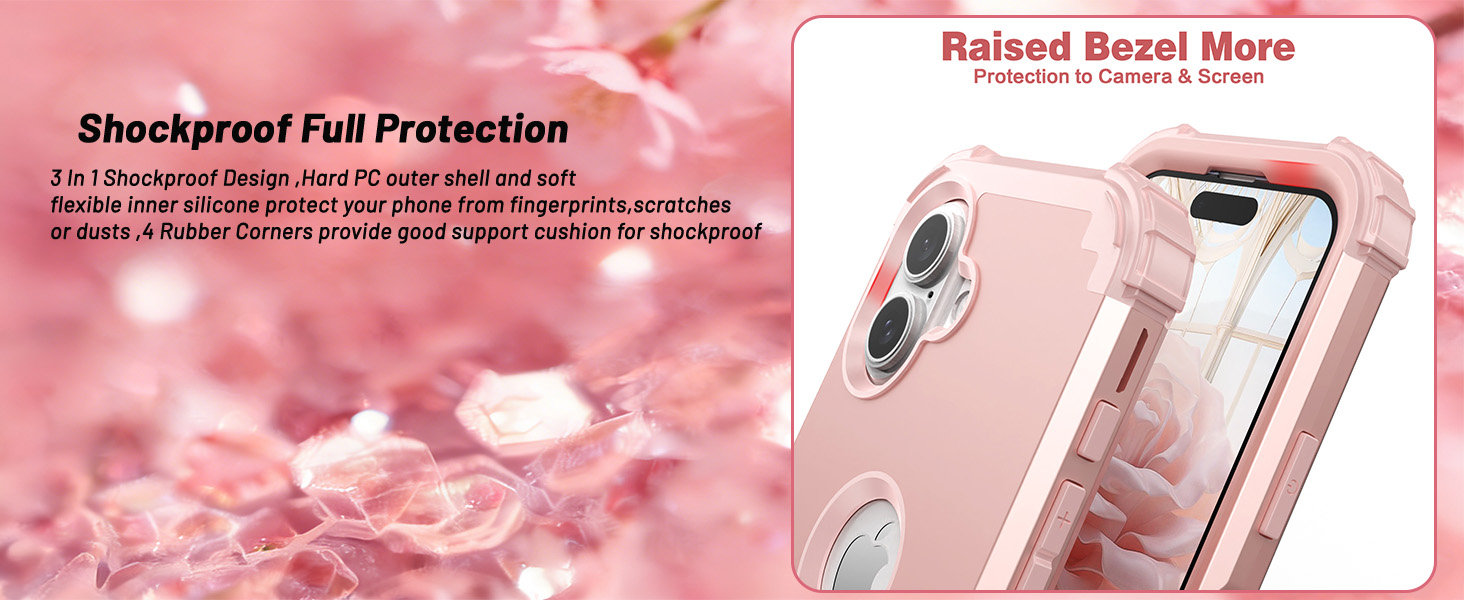 Shockproof Full Protection: 3 In 1 Shockproof Design