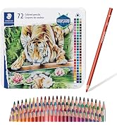 STAEDTLER Triangular Colored Pencils Set, 72 Pack: Ergonomic Colored Pencils in Tin for Drawing, ...