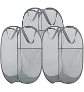 BATTOO 3 Pack Collapsible Laundry Basket Strong Mesh Pop Up Laundry Hamper for Laundry Foldable H...