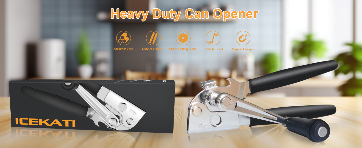 Heavy duty can opener