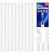 Delamu 157in Cord Covers for Wires on Wall, Cord Hider for 1 Cord, Paintable Cable Hider, Cable M...