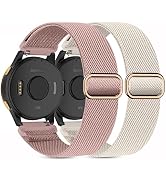 2 Pack Stretchy Nylon Watch Bands Compatible with Garmin Venu/Venu Sq, 20mm Loop Elastic Straps f...
