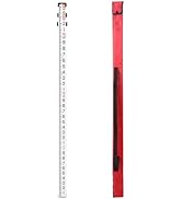 MUTOOP 9ft Aluminum Grade Rod with Bubble Level - 3-Stage Telescopic Survey Rod, Double-Sided Sca...