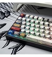 SUEHIODHY Japanese Manga Keycaps, PBT Side Printed Keycaps, Retro Custom Cherry Profile Keycap Se...