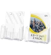 GTI Acrylic Brochure Holder 8.5 x 11 inch, 2 Packs Brochure Display Stand for 4