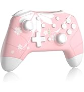 Mytrix Sakura Pink Pro Wireless Controller Compatible with Nintendo Switch, Windows PC iOS Androi...