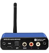 BluDento aptX HD Bluetooth 5.1 Audio Receiver, Built-in Burr Brown DAC for Analog L/R RCA Output,...