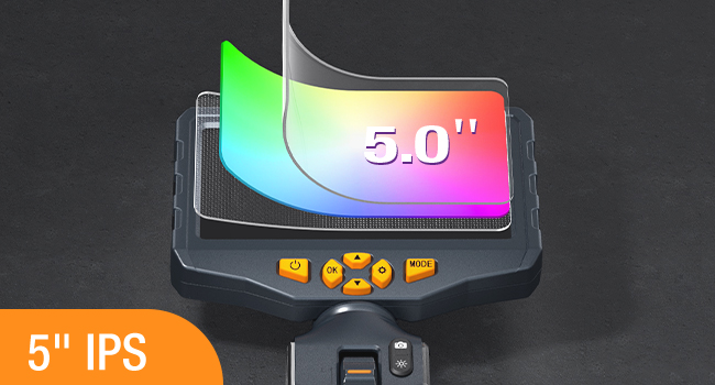 5-inch Two-Way Articulating Endoscope with Light Fiber Optic Scope Cam