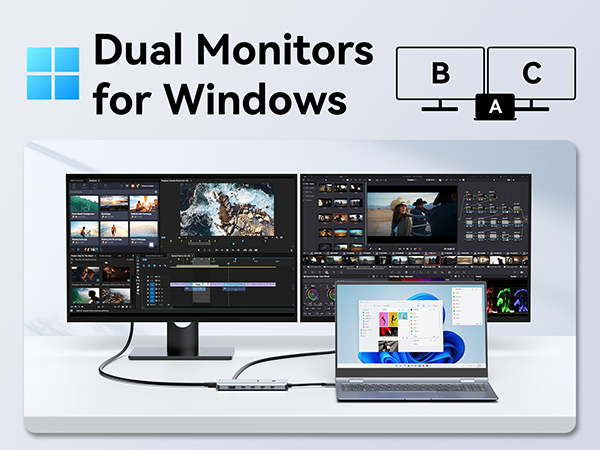 usb c docking station 2 monitors