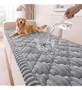 Turquoize Waterproof Couch Cover for Dogs Non Slip, Light Grey, 27.6" x 59" | 100% Leak-Proof, Th...