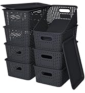 Plastic Storage Baskets with Lid-Plastic Storage Containers Stackable Storage bins: Storage Baske...