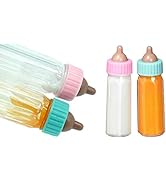JA-RU Magic Baby Doll Bottles Milk Bottle and Juice Bottle, Great Baby Doll Accessories. Set with...