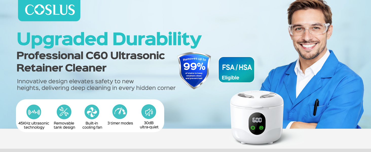 Upgraded ultrasonic retainer cleaner