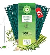100P Natural Citronella Mosquito Repellent Incense Sticks for Outdoor Patio | Natural Plant-Based...
