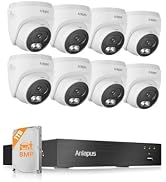 Anlapus 4K Security Camera System with AI Human/Vehicle Detection, Night Vision, 8Pcs 8MP Wired I...