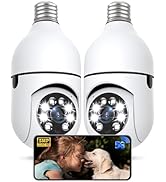 Light Bulb Security Camera 2 Packs, 5G&2.4GHz 5MP Security Cameras Wireless Outdoor 360° PTZ Came...