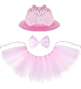 Haakong 3 Pcs Easter Costume Set for Pet Rabbit Ear Hat Cute Bow Collar Puppy Tutu Skirt for Dog ...