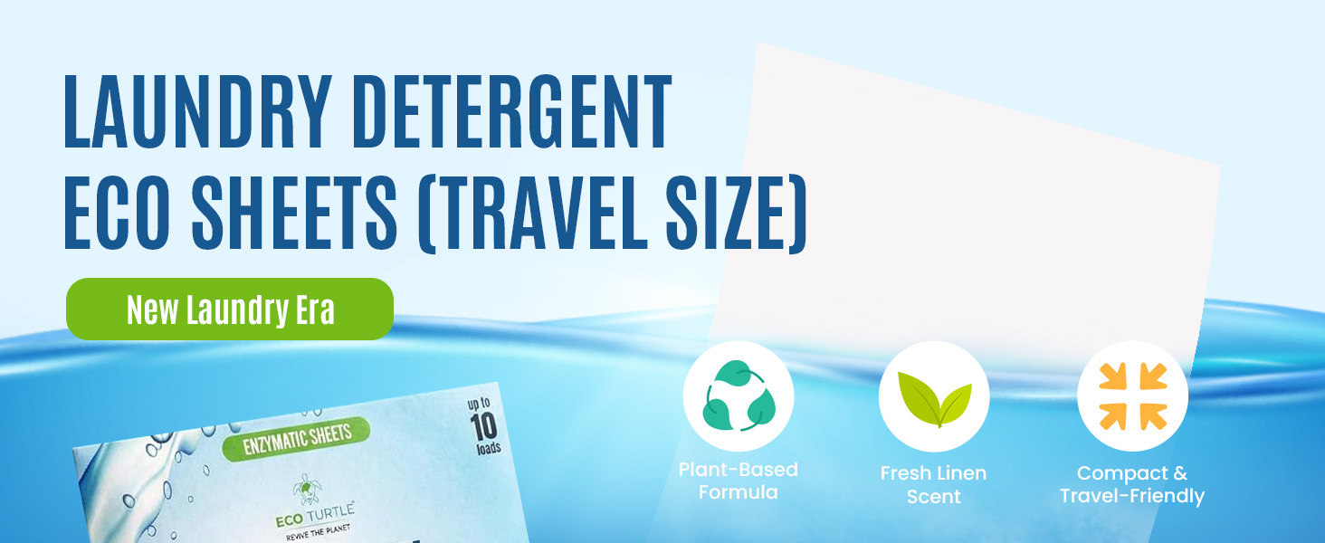 Travel Size Laundry Detergent Sheet10 Loads Ultra Concentrated