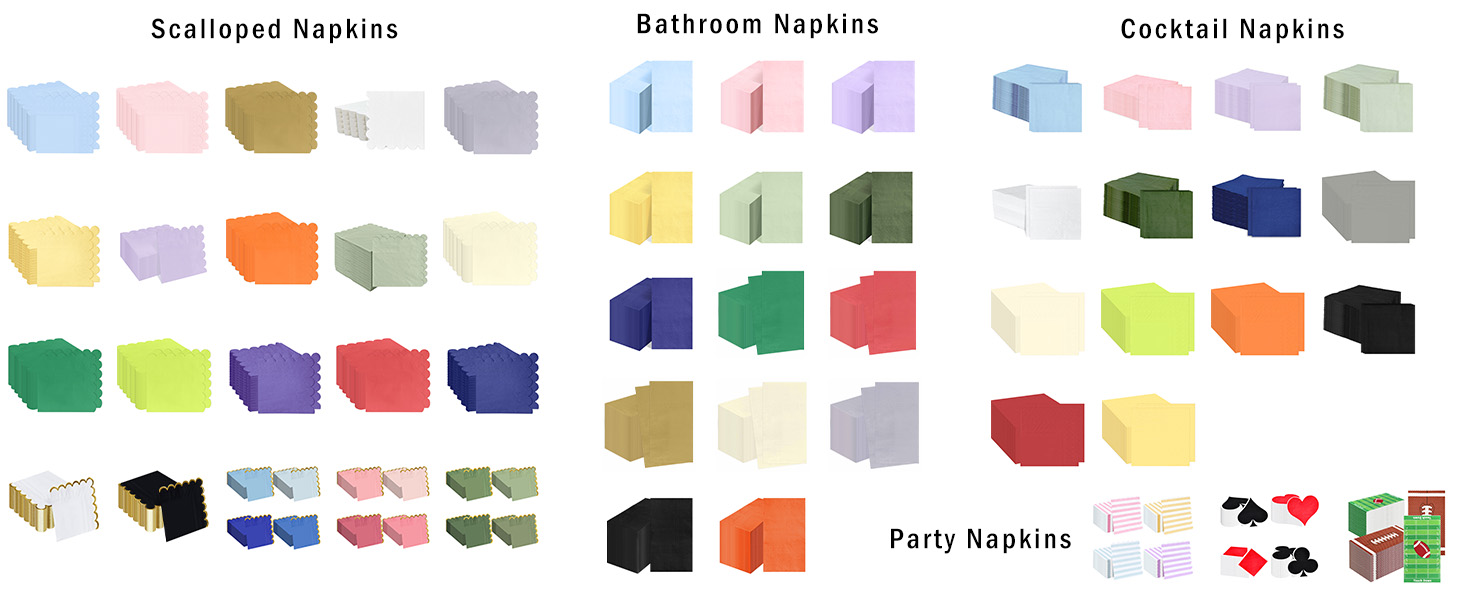 cocktail napkins scalloped paper napkins party napkins disposable dinner dessert beverage napkins