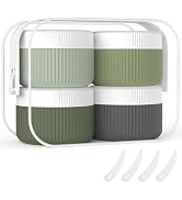 ME.FAN Travel Containers for Toiletries, TSA Approved 1.5 oz Silicone Cream Jars, Leak-proof Trav...